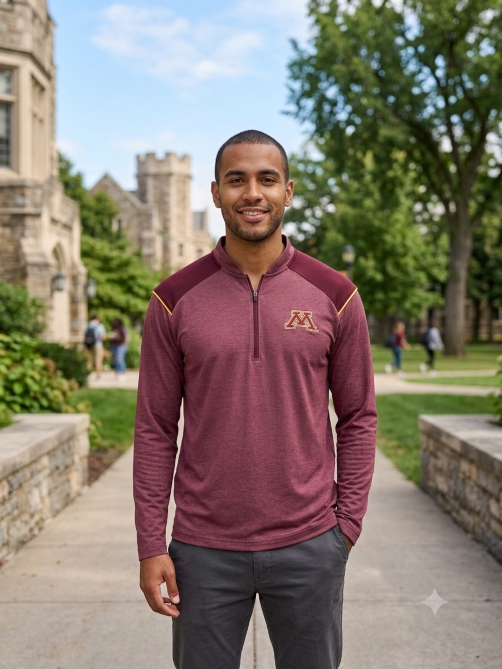 Champion Maroon (Burgundy) Authentic Athleticwear Quarter-Zip Pullover